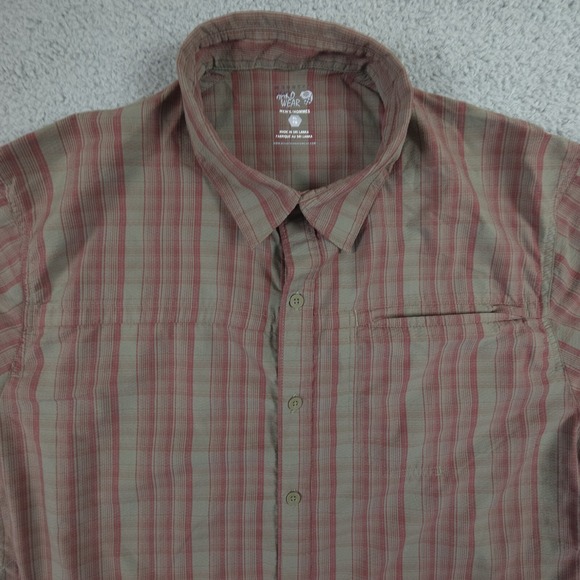 Mountain Hardwear Shirt Mens XL Plaid Short Sleeve Button Up Hiking Outdoors - Picture 3 of 13